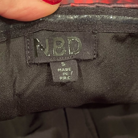 Revolve NBD Cocktail Dress Size Small Black Red Floral Strapless Mini Dress chic - Picture 10 of 12